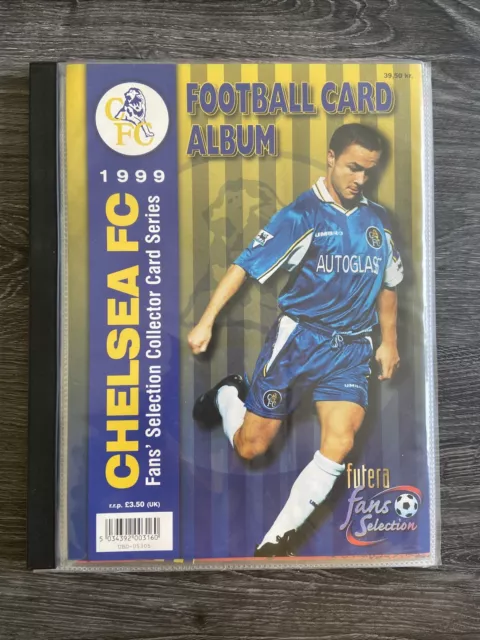 Set completo carte collezionabili calcio Futera Chelsea 1999 in raccoglitore inc inserti