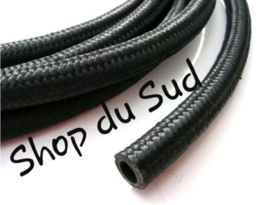 Durite Aviation Tressée Noir Essence Diesel Air Ø3,2,4,6,8,10mm Auto Moto Bateau 