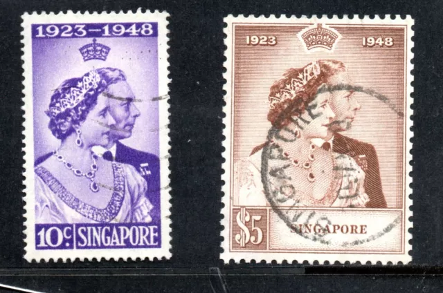 1948 silver wedding stamps; SINGAPORE set,fine used,s.g.31/2