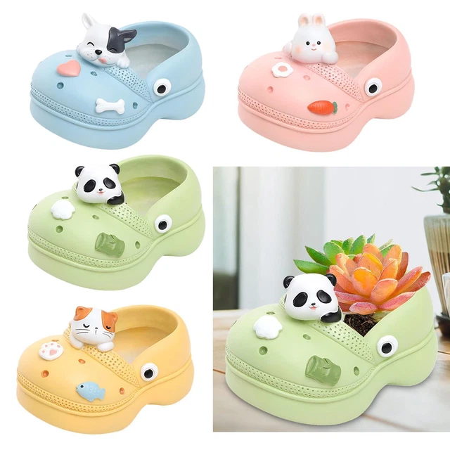 F Fityle Pot De Fleur Chat Dessin Animé En Céramique - Vase Mignon Pour Plantes Et Décoration, Blanc