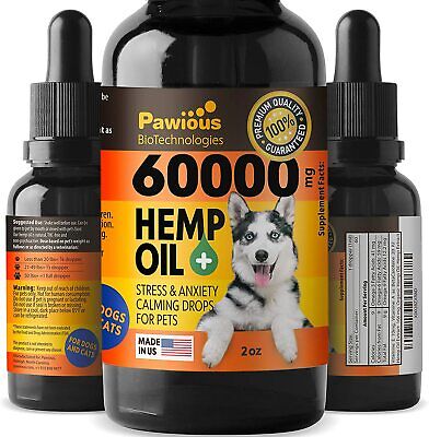 Hemp Oil for Dogs Cats - 5000mg - Joint Pain and Anxiety Relief, Arthritis, Seiz