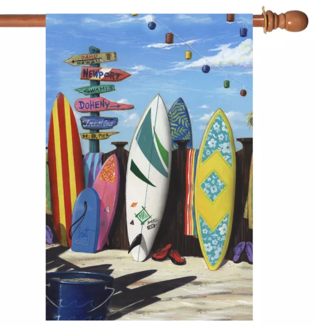 Toland Surf Central 28x40 Colorful Board Summer Surfing House Flag