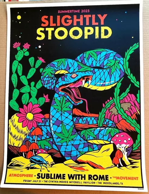 ORIGINAL Slightly Stoopid SUBLIME Woodlands Houston TX 2023 SE Poster Minsloff