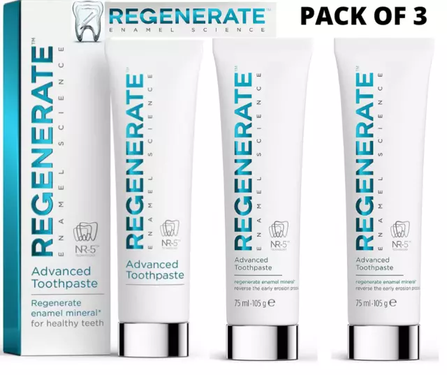 REGENERATE Enamel Science Advanced Toothpaste 75ml PACK OF 3