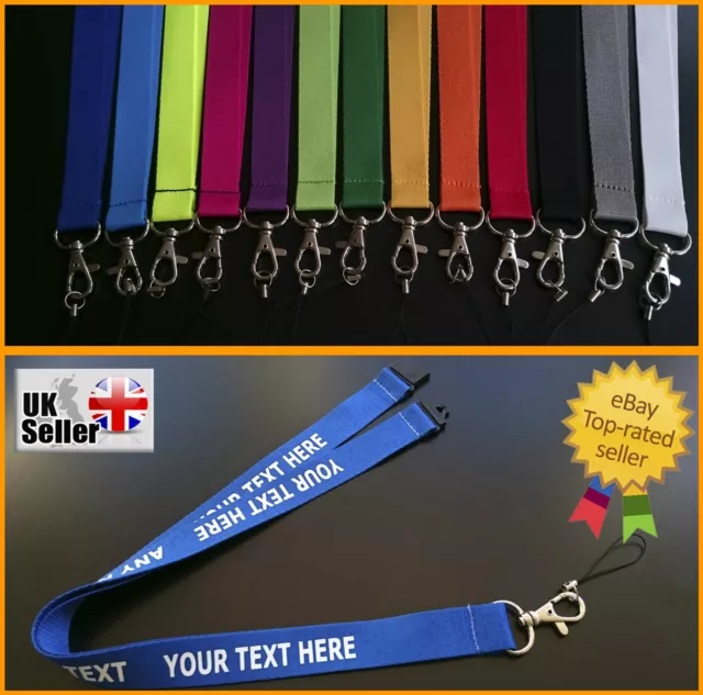 Personalised LANYARD Any Name Any Text NECK STRAP Custom print Breakaway clip