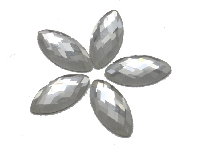 50 gemas de cristal estrás plano de cristal de ojo de caballo facetado transparente 10X20 mm sin agujero