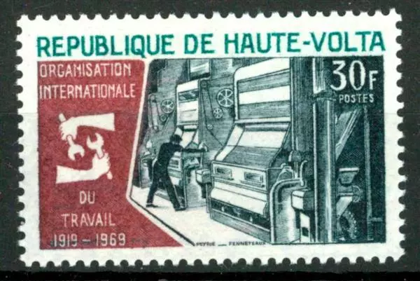 ALTO VOLTA (BURKINA FASO) - 1969 - Cinquantenario dell'Organizz. Intern. Lavoro