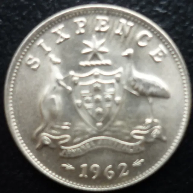 Six Pence 1962 Elizabeth11 Sixpence Coin UNC Ch CV$15 50% Silver