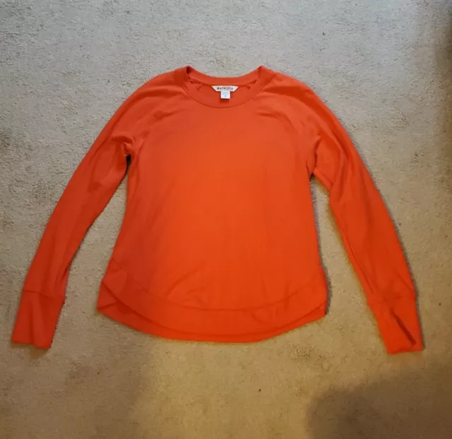 Athleta Women's Mindset Sweatshirt Top Knit Pullover Size XS Small orange soft