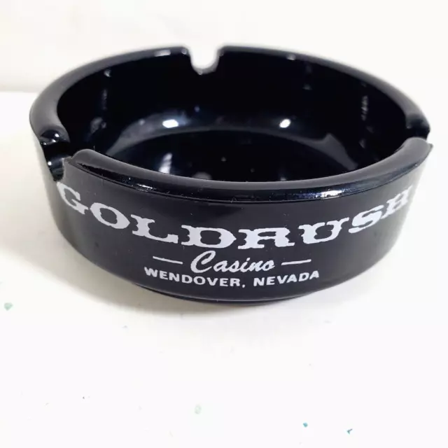 Goldrush Casino Wendover Nevada Black Glass Ashtray