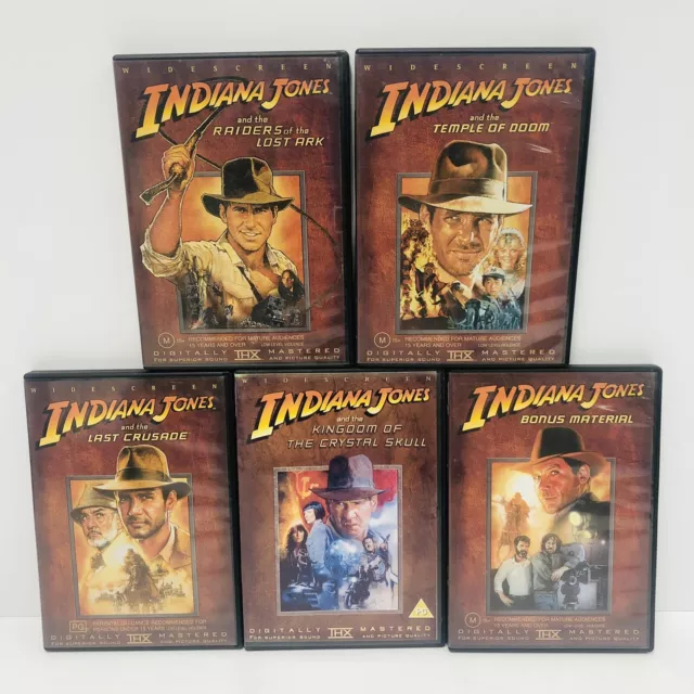 5) Indiana Jones DVD Lot: Indiana Jones 1, 2, 3 & 4 + Bonus