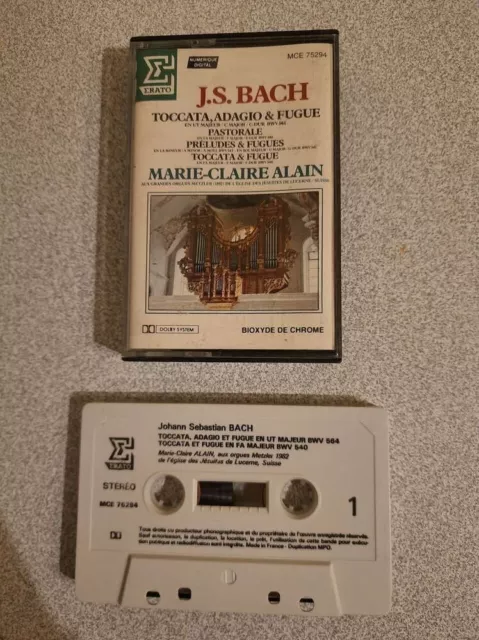 K7 Audio: J.S.BACH - Toccata Adagio & Fugue / Marie-Claire Alain Bon Condizioni