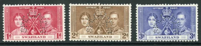 Swaziland SG25s/7s 1937 Coronation Perf Specimen M/M Cat 120 pounds