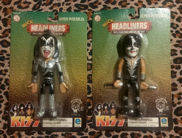 KISS Headliners Super Poseables Pair of Gene Simmons & Peter Criss