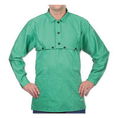 Fr Cotton Sateen Bibs, 24 In, Hook/Loop, One Size, Green ORS Nasco Best Welds