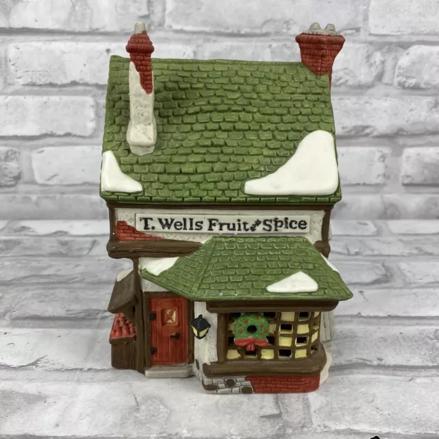 Dept 56 Dickens Village Series "T. Wells Fruit And Spice Shop" 1988 No Box