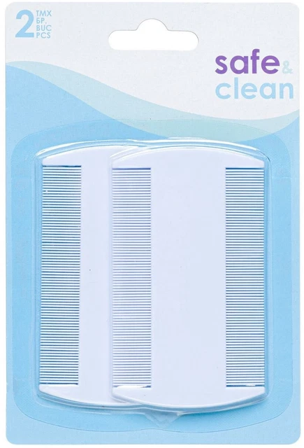2 Pcs Pack White Double Sided Nit Comb Head Anti Lice Detection Kids Adults 2