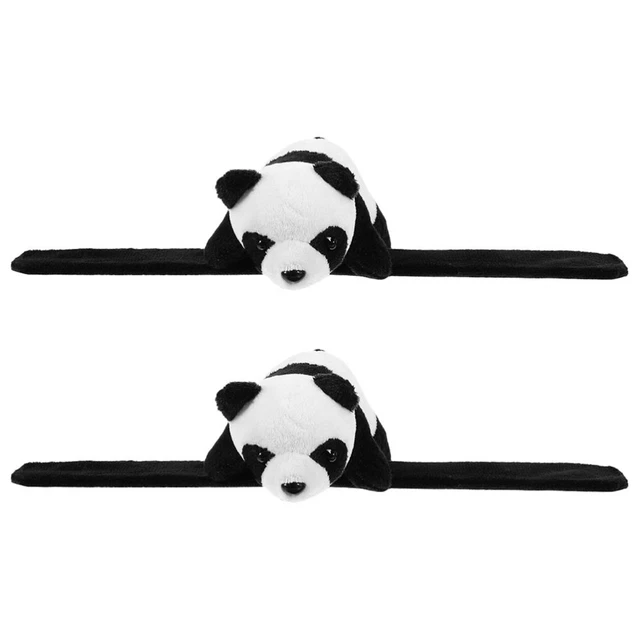 2 Pcs Stuffed Panda Slap Bracelets Animal Wrist Papa Circle