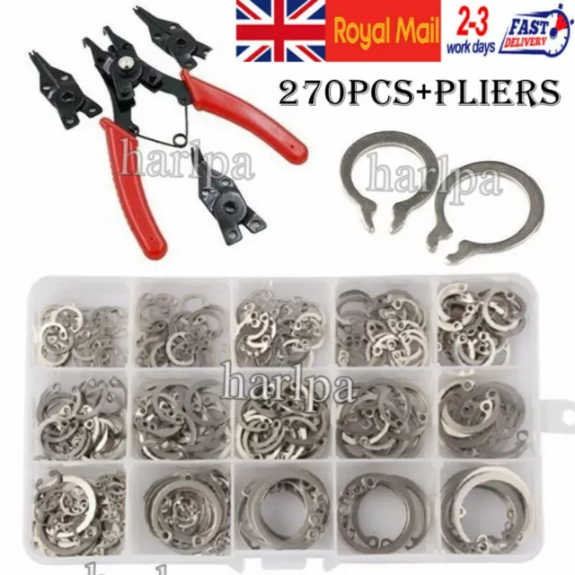 270x Stainless Steel External Circlip Retaining Ring / Snap Ring Pliers Set