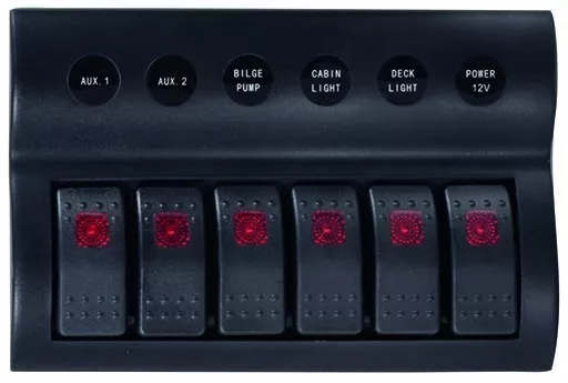 8 Gang LED Schalttafel Sicherung Schalter Schaltpanel 3 in 1 für Boot DC  12V/24V