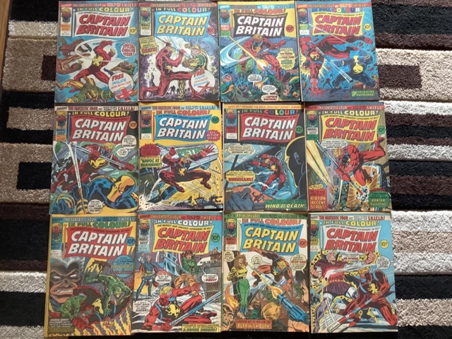1 - 39 CAPTAIN BRITAIN MARVEL UK COMICS 1976-77 & #8 PSYLOCKE Betsy Braddock