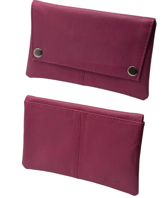 Portatabacco in vera pelle Piccolo con bottone Made in Italy