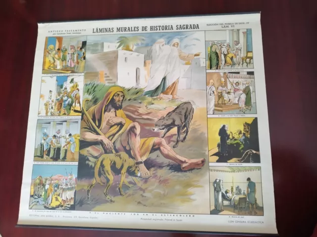 Laminas Murales de Historia Sagrada - El Paciente Job en el Estercolero -