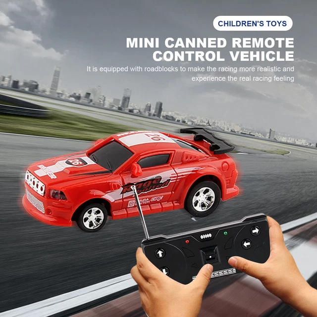 COKE CAN MINI Cans RC Car with Roadblocks RC Racing Car Car Model