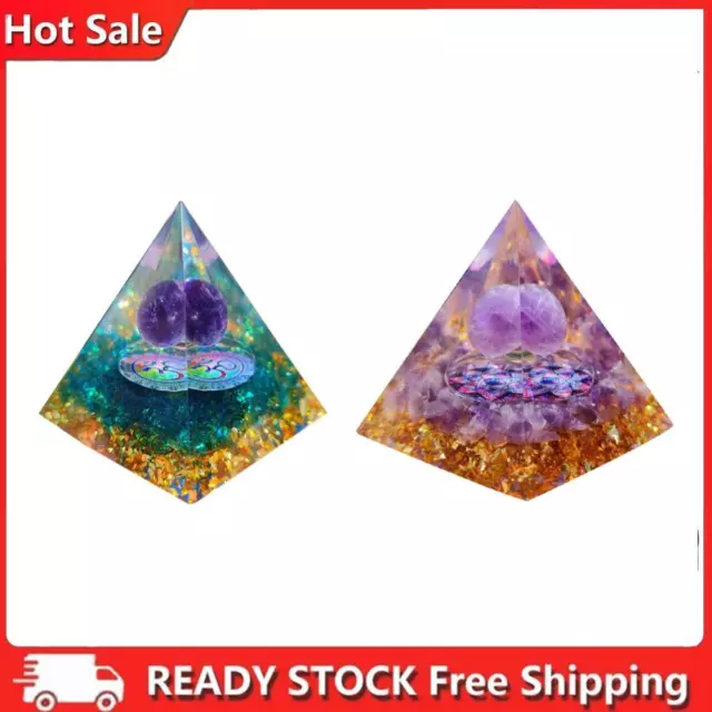 Amethyst Crystal Ball Orgonite Pyramids Nature Reiki Chakra Crushed Stones