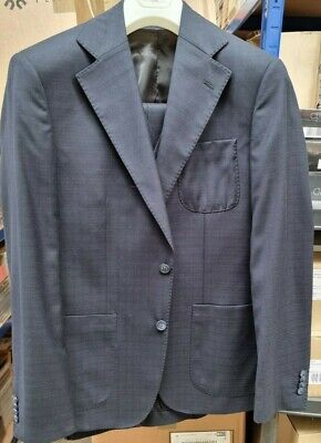 Mens Slim Fit Designer Suit - Dark Blue - Alexander Caine *THREE Piece Suit*