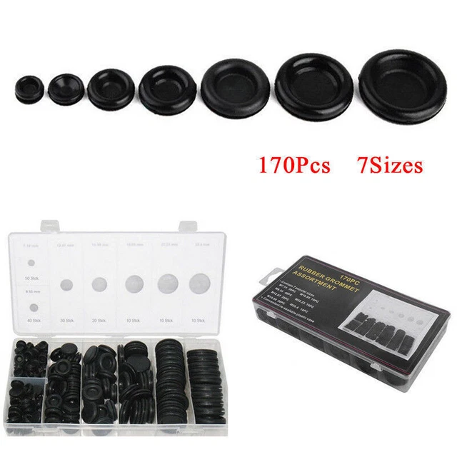 US STOCK 170PCS Rubber Grommet Firewall Plug Electrical Wire Gasket Practical