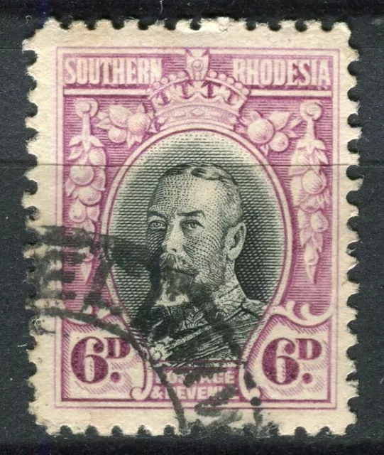 SOUTHERN RHODESIA; 1931 early GV issue fine used Shade of 6d. value