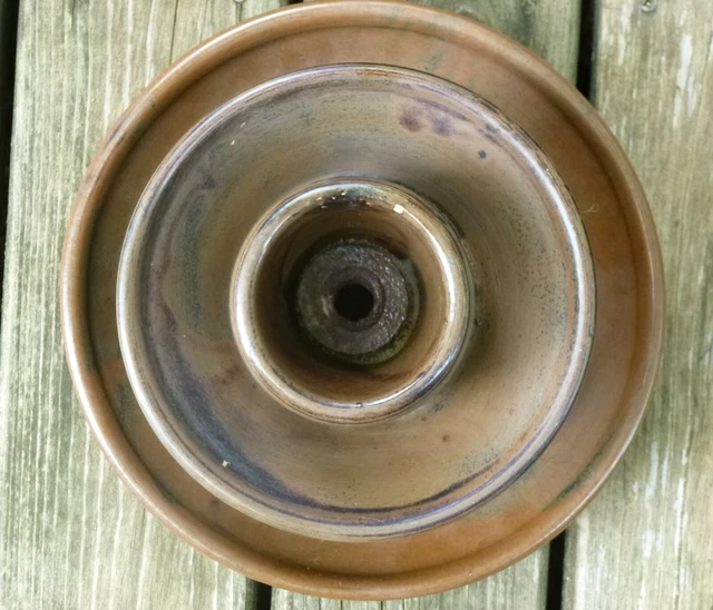 ONE-OF-A-KIND Large BROWN Porcelain/Ceramic High Voltage Power Line Insulator. 4
