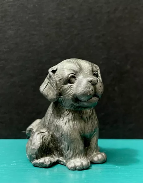 Pewter Metal Labrador Retriever St Bernard Great Pyrenees Puppy Dog Art Figurine