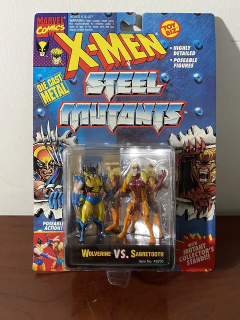 NEW X-Men Steel Mutants Action Figures WOLVERINE vs. SABRETOOTH Die Cast NIP NOS