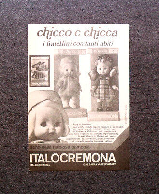 advertising Pubblicità 1973 BAMBOLA ITALOCREMONA CHICCO e CHICCA 