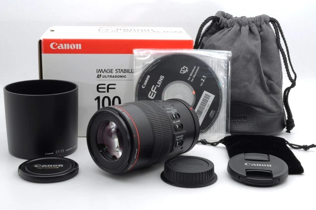 [Near Mint] Canon EF 100mm f/2.8 L Macro IS USM Lens w/Box From Japan #23218