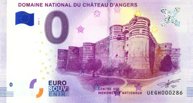 49 ANGERS Château, N° de la 4ème liasse, 2018, Billet Euro Souvenir