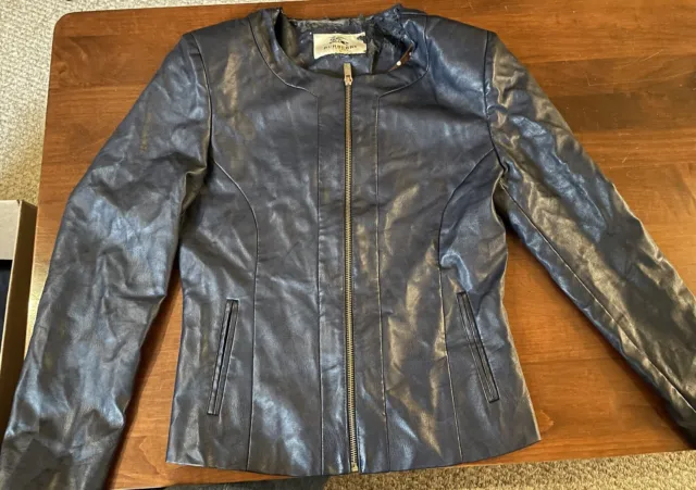 Burberry London Women’s Faux Leather Jacket medium *damaged*