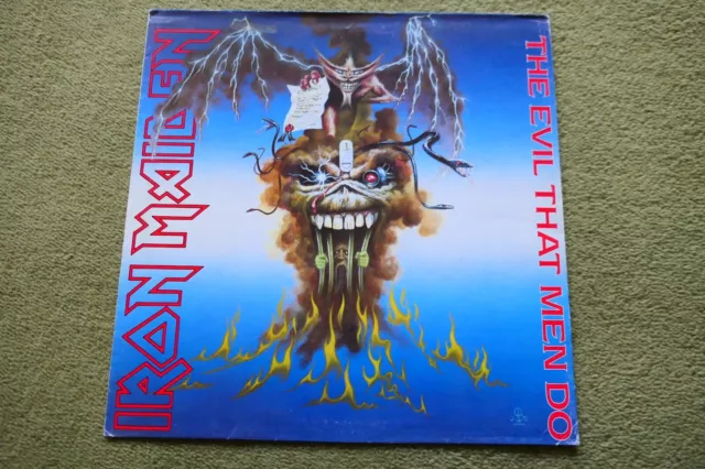 IRON MAIDEN – THE EVIL THAT MEN DO Ltd Edition Poster 12″ – Nr MINT/EXC+ A1 UK