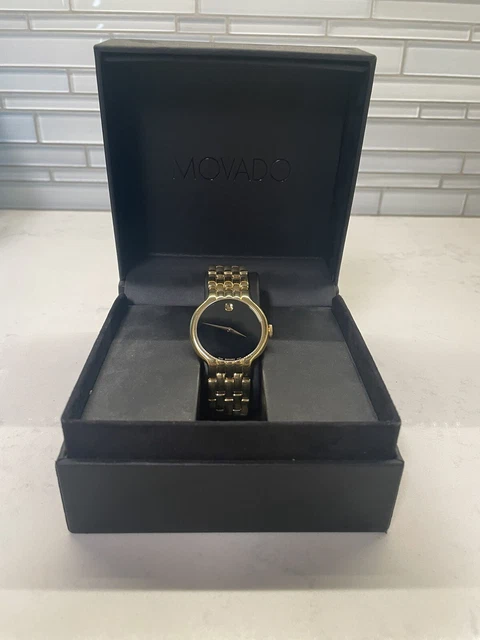 Movado 0606934 Veturi Orologio da Uomo Acciaio Inox Placcato Oro - Giallo/Nero