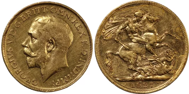 South Africa 1927-SA Full Sovereign George V Pretoria Mint Gold Coin