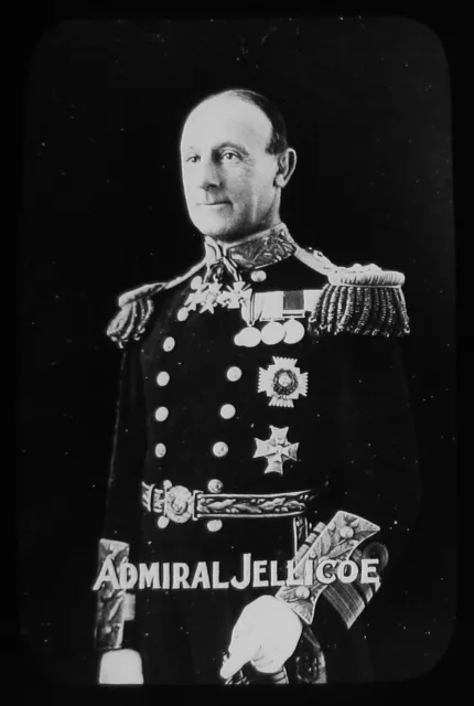 Glass Magic Lantern Slide ADMIRAL JELLICOE WORLD WAR 1 PHOTO WW1 NAVY ADMIRAL