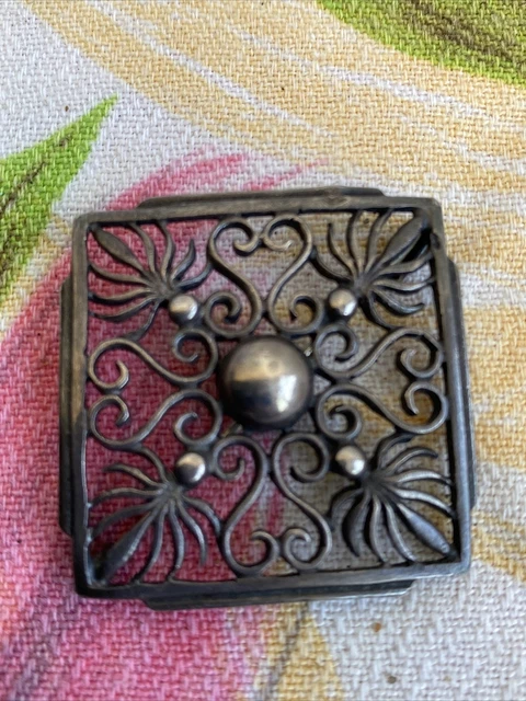 Broche Ancienne Argent Porte-photo Art Déco - Bijou Vintage Rare - Femme