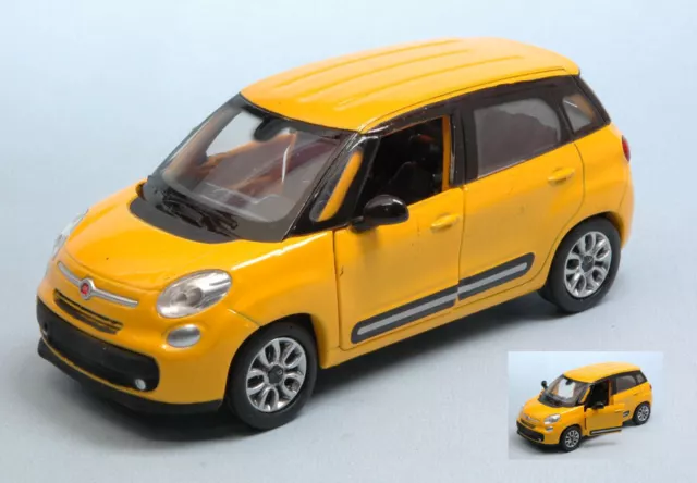 Model Car Scale 1:3 2 Fiat 500L 500 Yellow vehicles For collection diecast