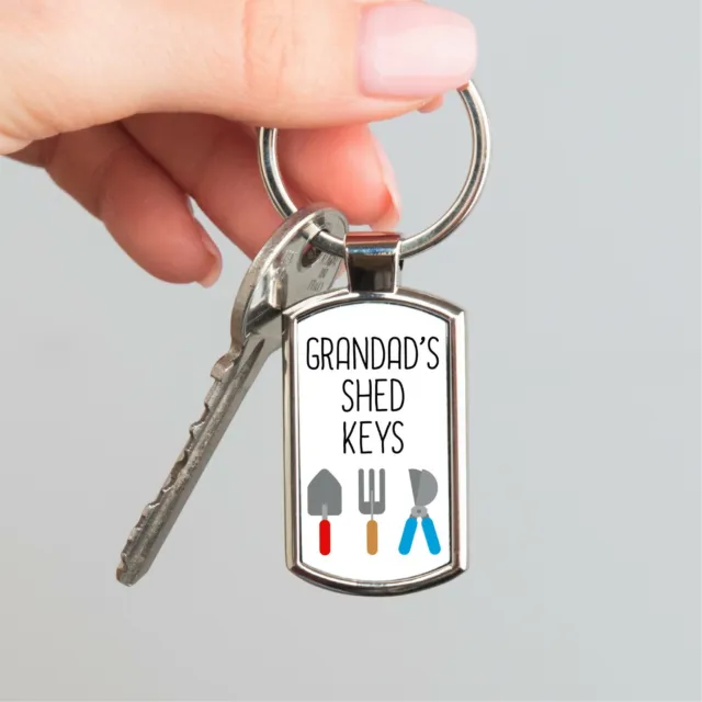 Personalised Shed Keys Name Metal Keyring Keepsake Fathers Day Gift Dad Grandad