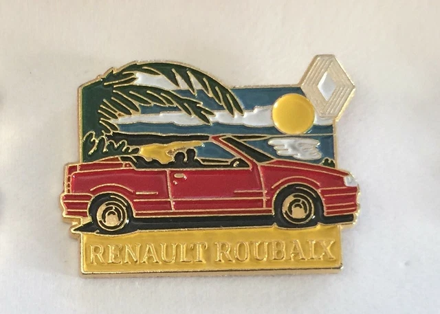 PIN'S LAPEL PIN PINS CAR AUTO VOITURE RENAULT 19 CABRIOLET ROUGE GARAGE ROUBAIX EUR 4,99 - FR