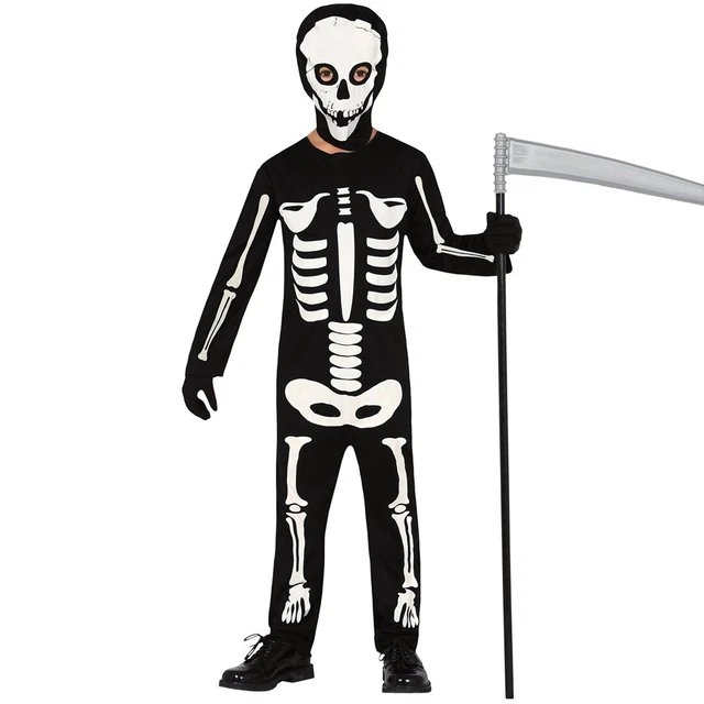Costume Da Grim Reaper Unisex Con Occhi Luminosi per Bambino Fantasma