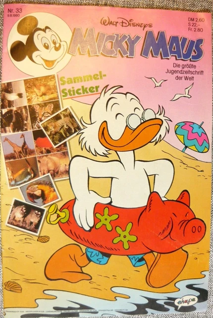 Walt Disney Micky Maus  Heft Nr.33-1990 mit Beilagen ungelesen