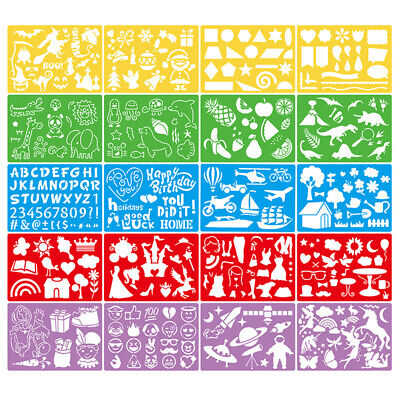 Niños hágalo usted mismo plantillas de dibujo tabla hueca juego niños plástico pintura plantilla.H1